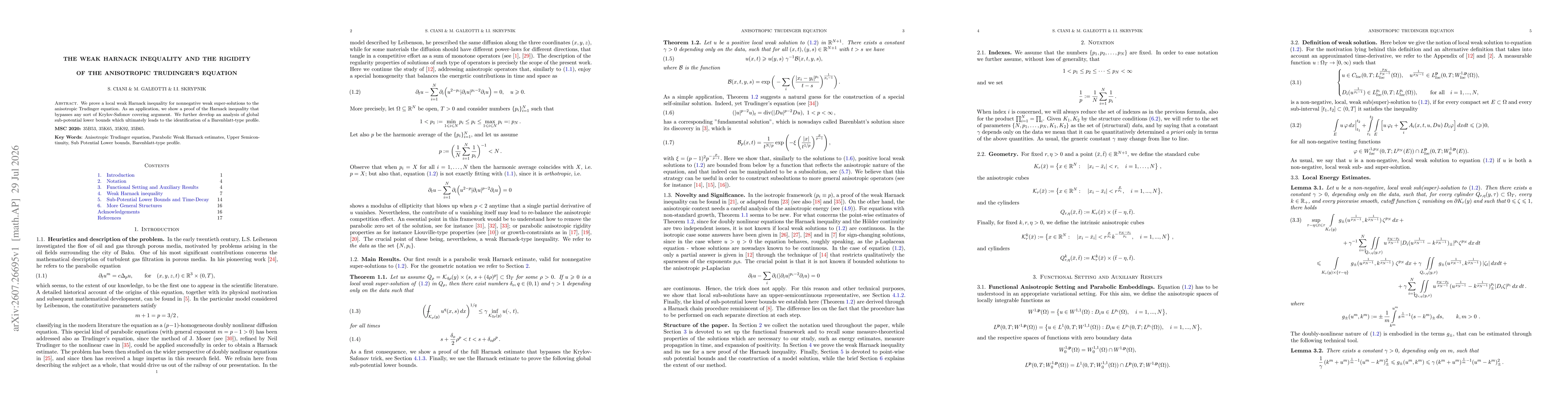 Thumbnail for The weak Harnack inequality and the rigidity of the anisotropic Trudinger's equation