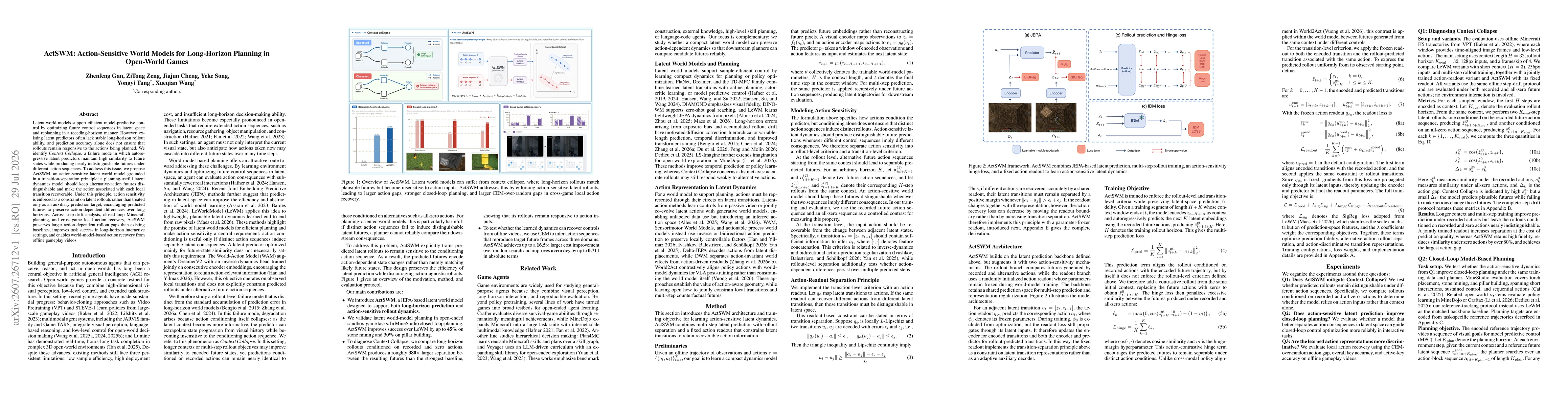 Thumbnail for ActSWM: Action-Sensitive World Models for Long-Horizon Planning in Open-World Games