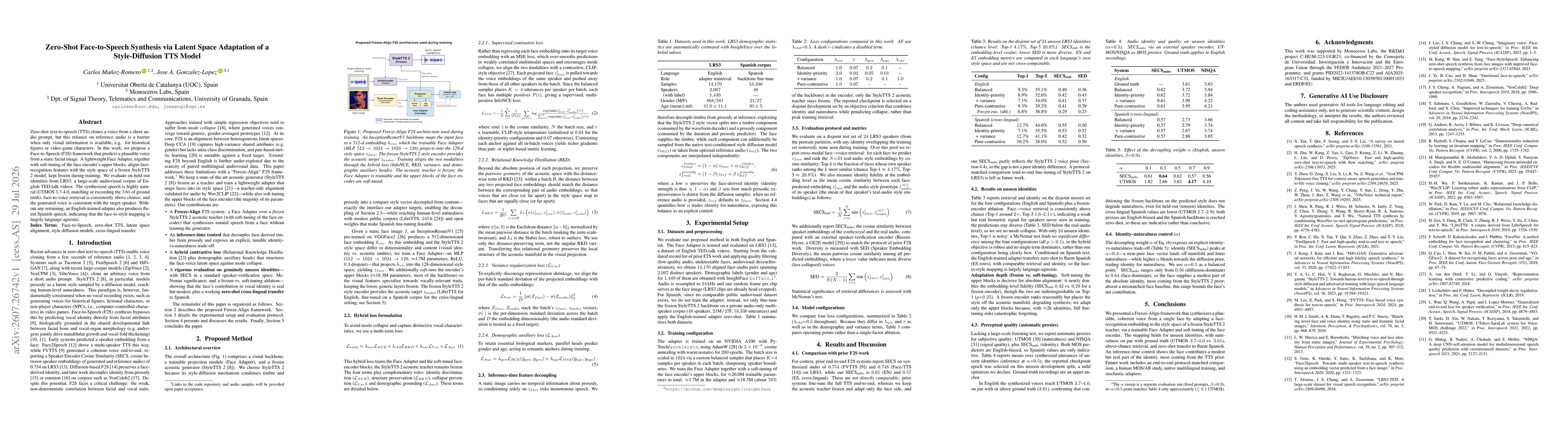 Thumbnail for Zero-Shot Face-to-Speech Synthesis via Latent Space Adaptation of a Style-Diffusion TTS Model