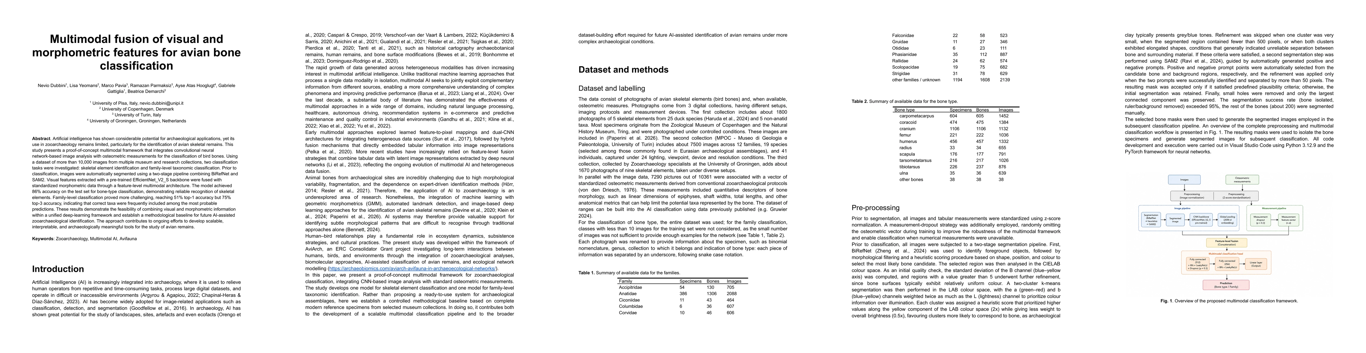 Thumbnail for Multimodal fusion of visual and morphometric features for avian bone classification