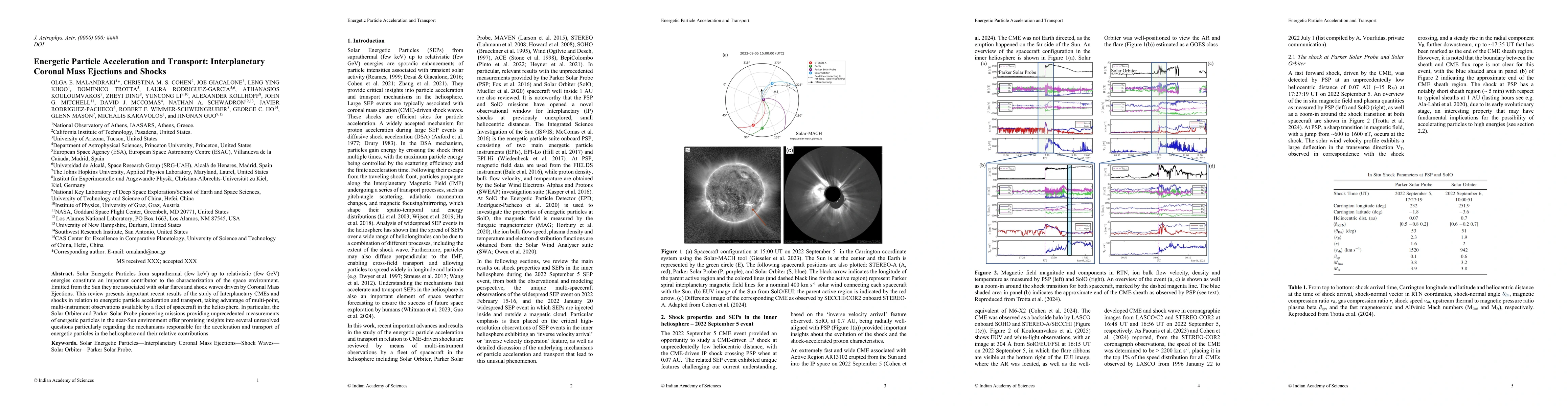 Thumbnail for Energetic Particle Acceleration and Transport: Interplanetary Coronal Mass Ejections and Shocks