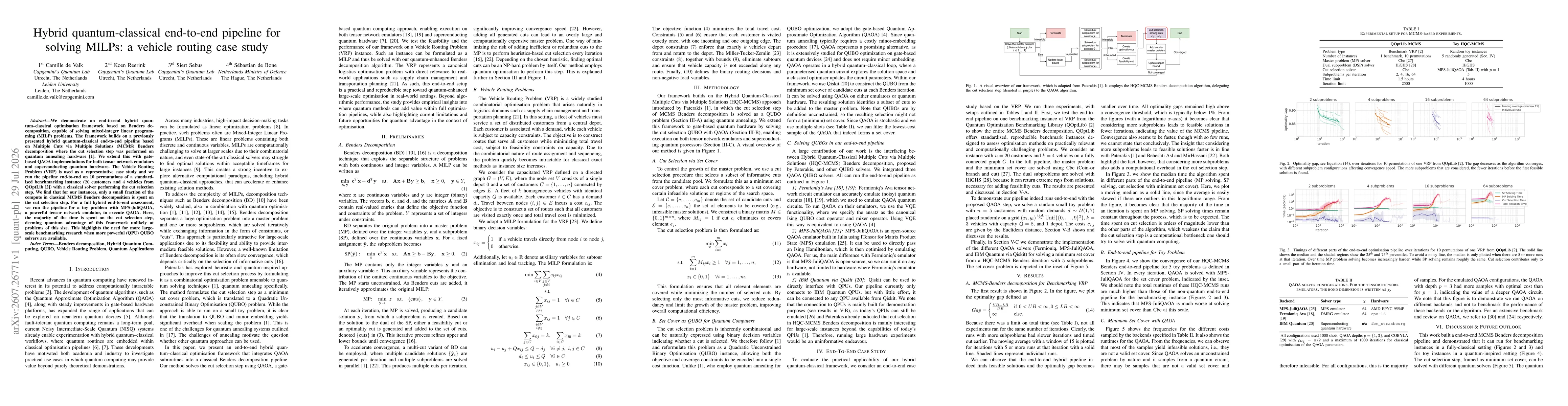 Thumbnail for Hybrid quantum-classical end-to-end pipeline for solving MILPs: a vehicle routing case study