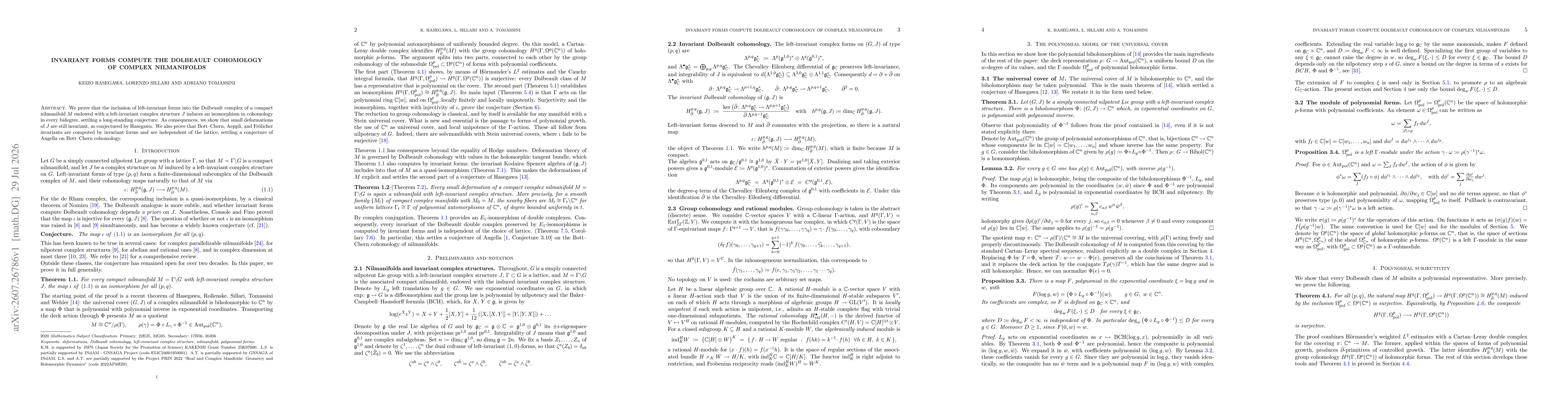 Thumbnail for Invariant forms compute the Dolbeault cohomology of complex nilmanifolds