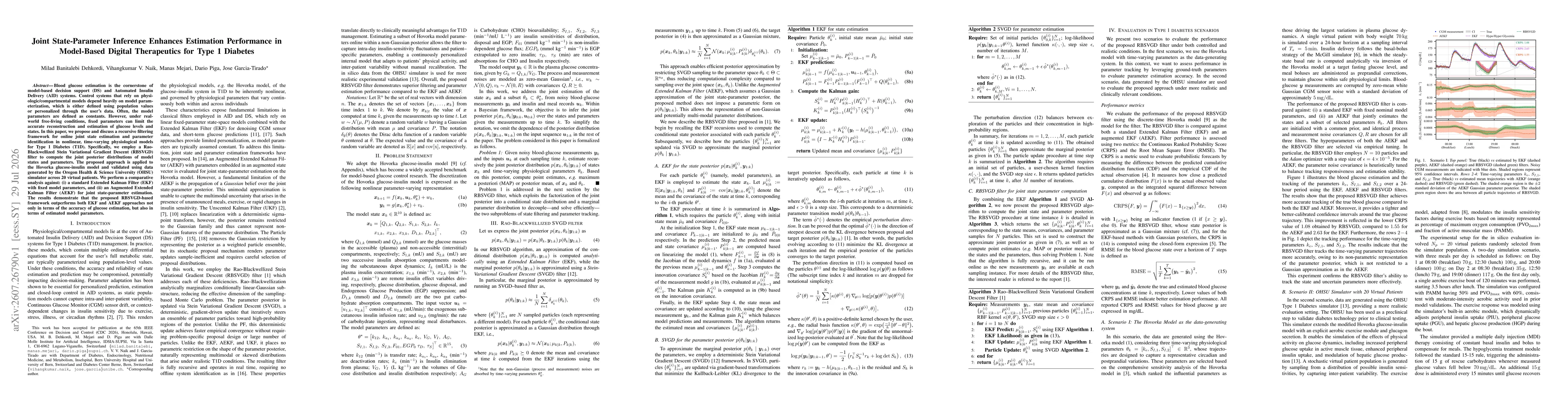 Thumbnail for Joint State-Parameter Inference Enhances Estimation Performance in Model-Based Digital Therapeutics for Type 1 Diabetes