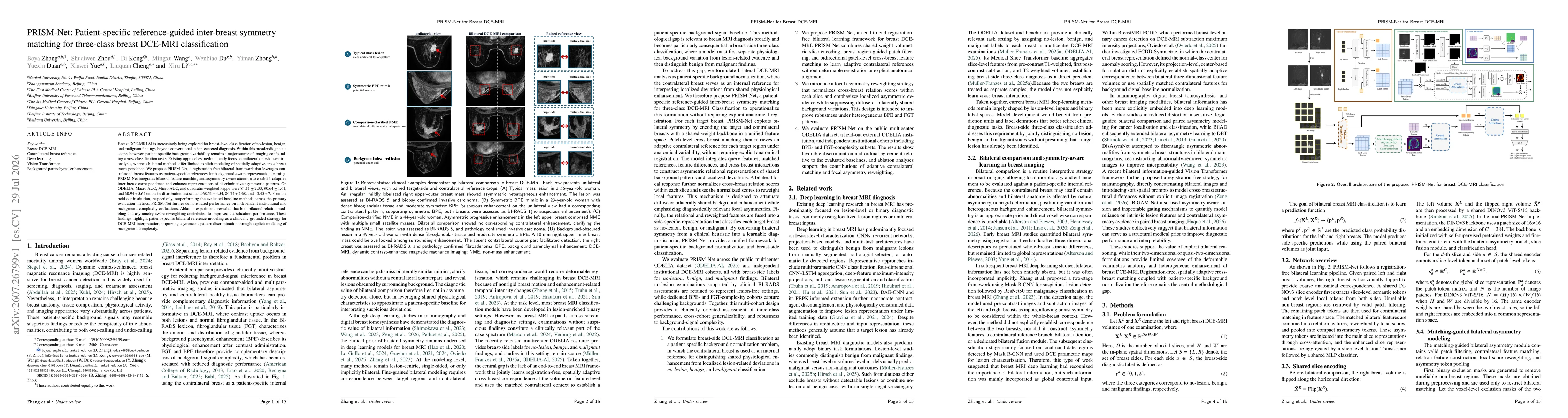 Thumbnail for PRISM-Net: Patient-specific reference-guided inter-breast symmetry matching for three-class breast DCE-MRI classification