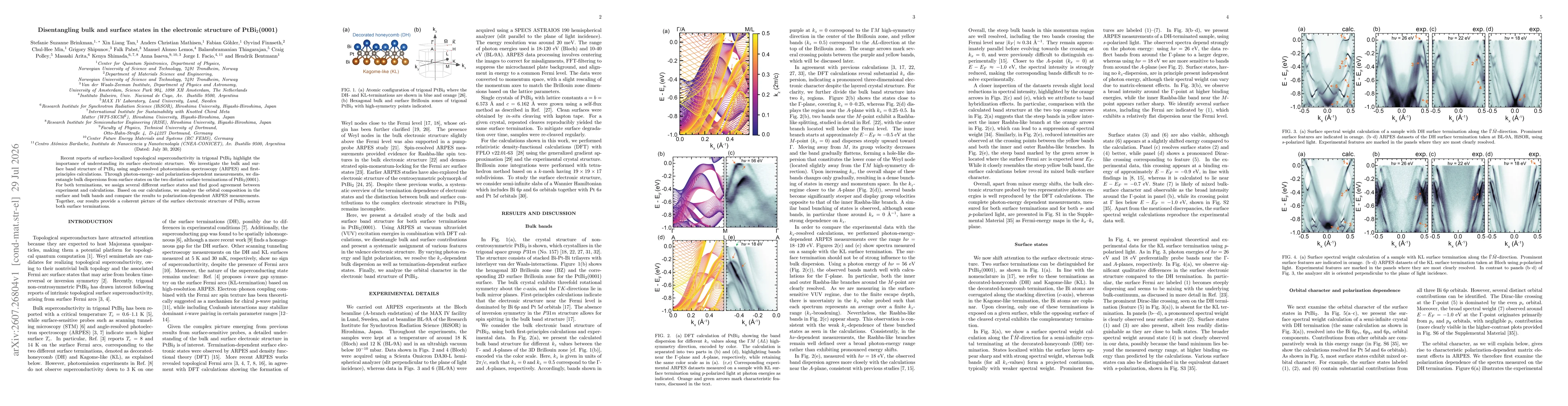 Thumbnail for Disentangling bulk and surface states in the electronic structure of PtBi$_2$(0001)