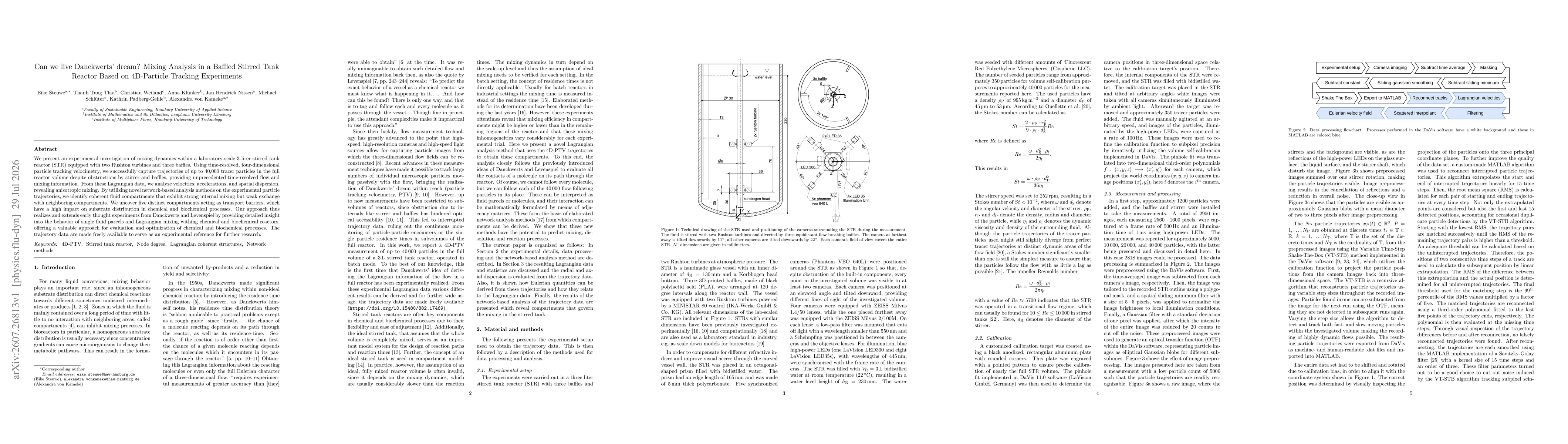 Thumbnail for Can we live Danckwerts' dream? Mixing Analysis in a Baffled Stirred Tank Reactor Based on 4D-Particle Tracking Experiments