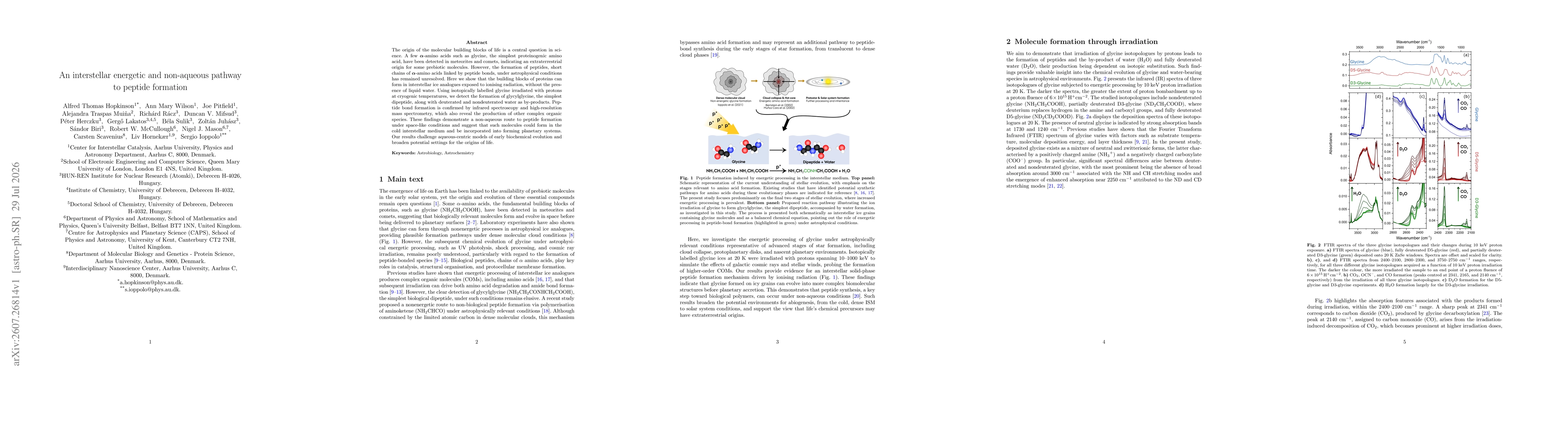Thumbnail for An interstellar energetic and non-aqueous pathway to peptide formation