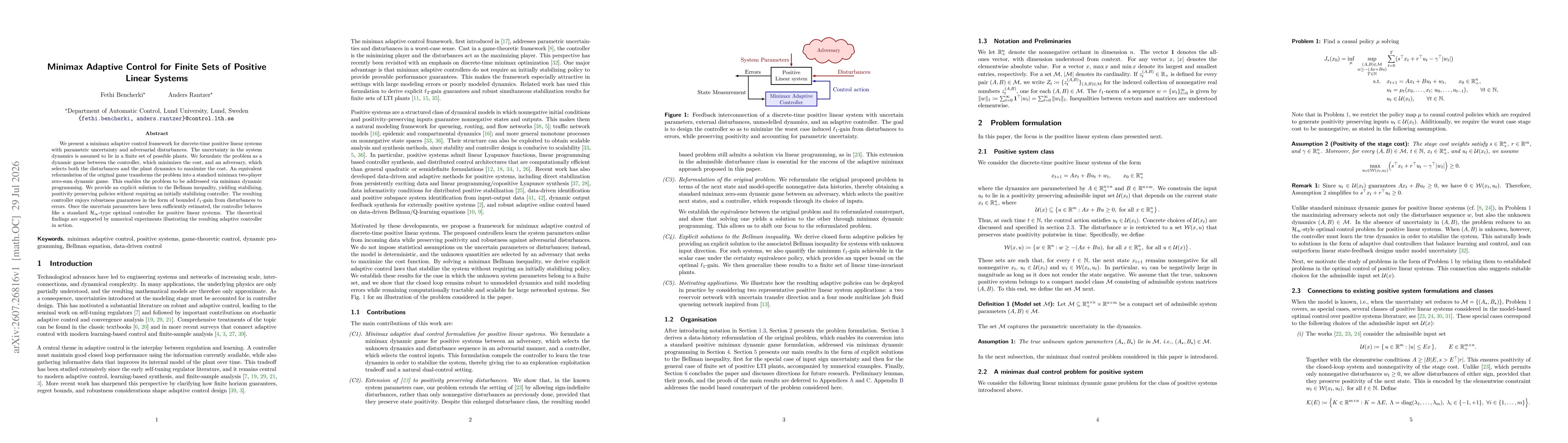 Thumbnail for Minimax adaptive control for finite sets of positive linear systems