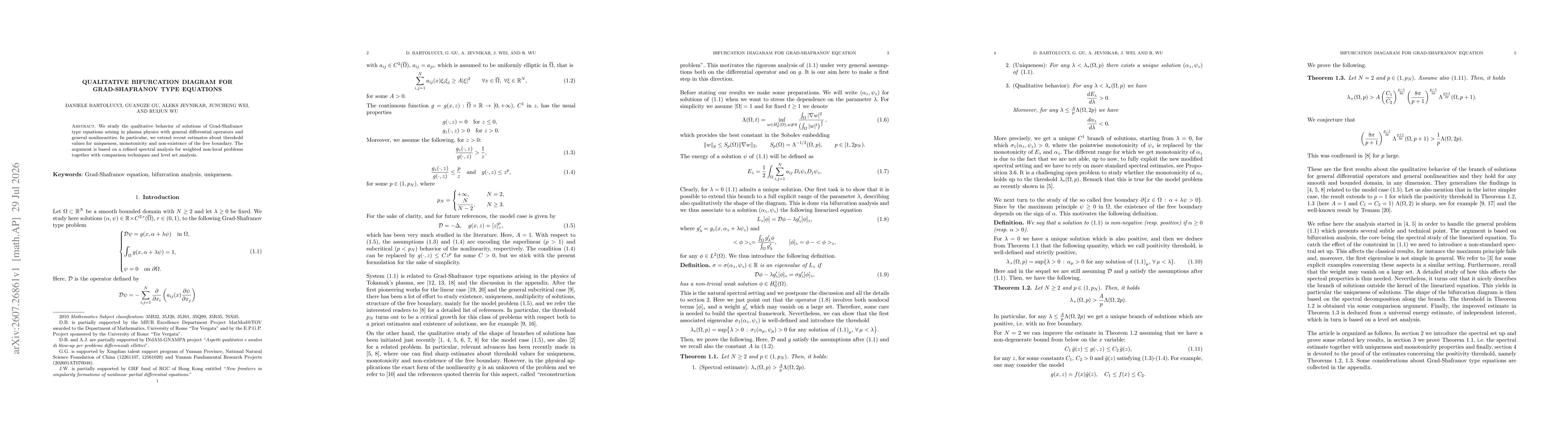 Thumbnail for Qualitative bifurcation diagram for Grad-Shafranov type equations
