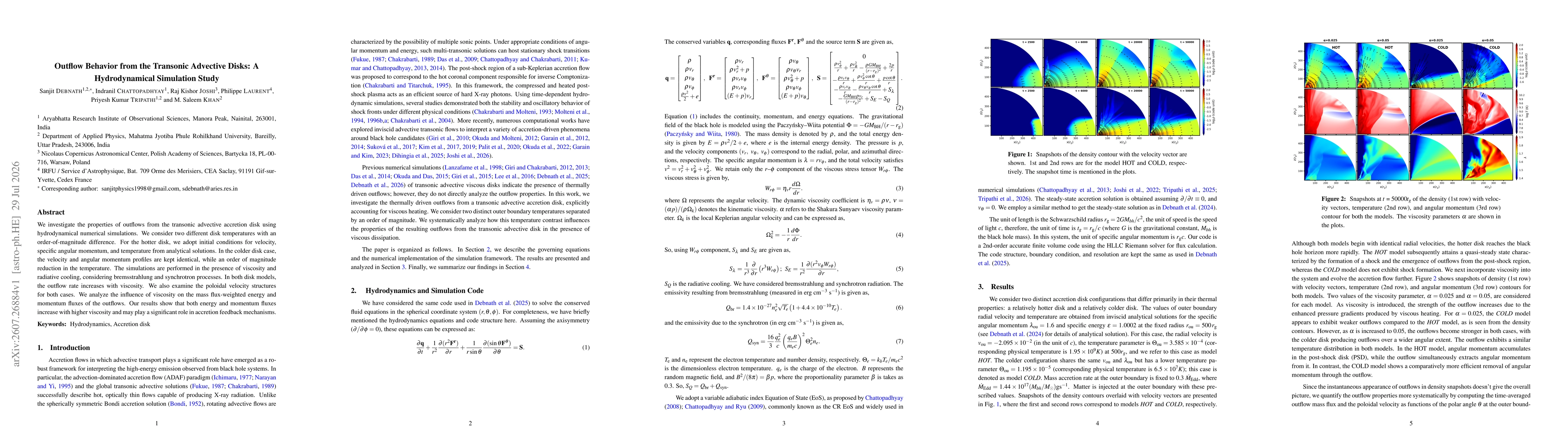 Thumbnail for Outflow Behavior from the Transonic Advective Disks: A Hydrodynamical Simulation Study