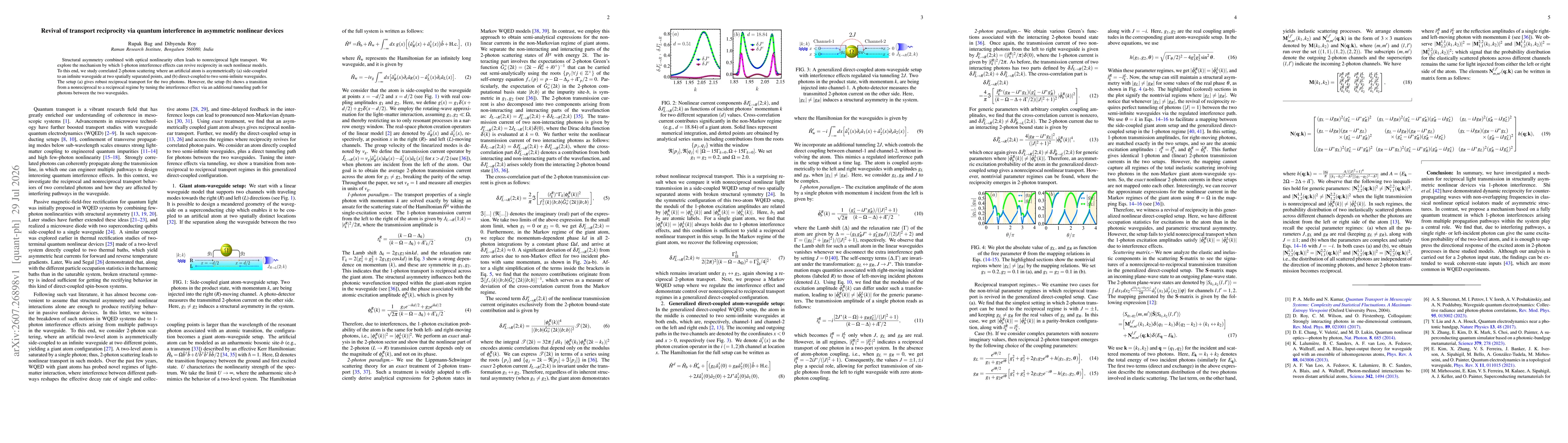 Thumbnail for Revival of transport reciprocity via quantum interference in asymmetric nonlinear devices