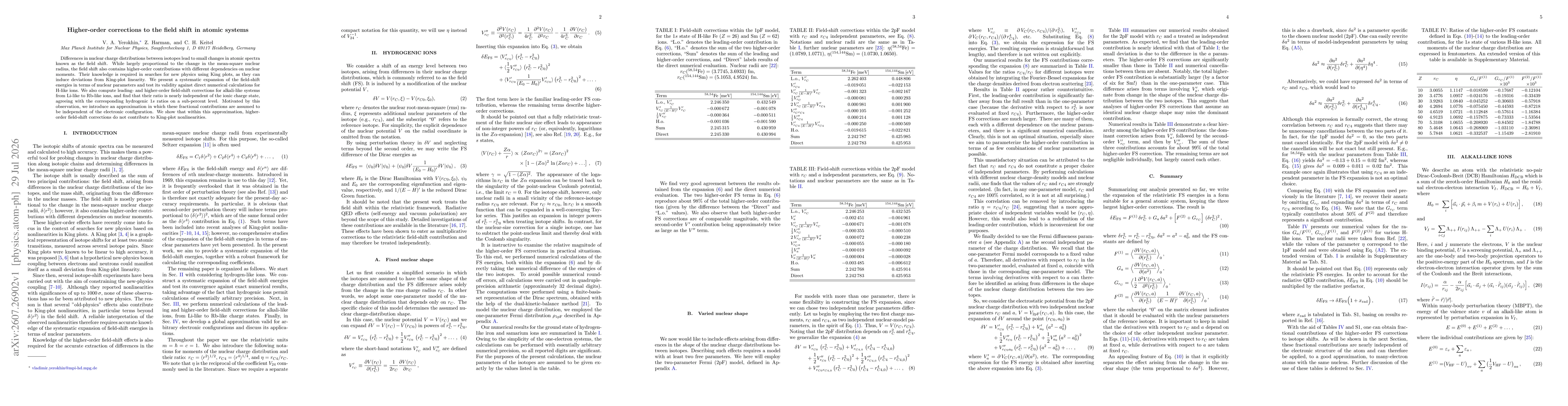Thumbnail for Higher-order corrections to the field shift in atomic systems