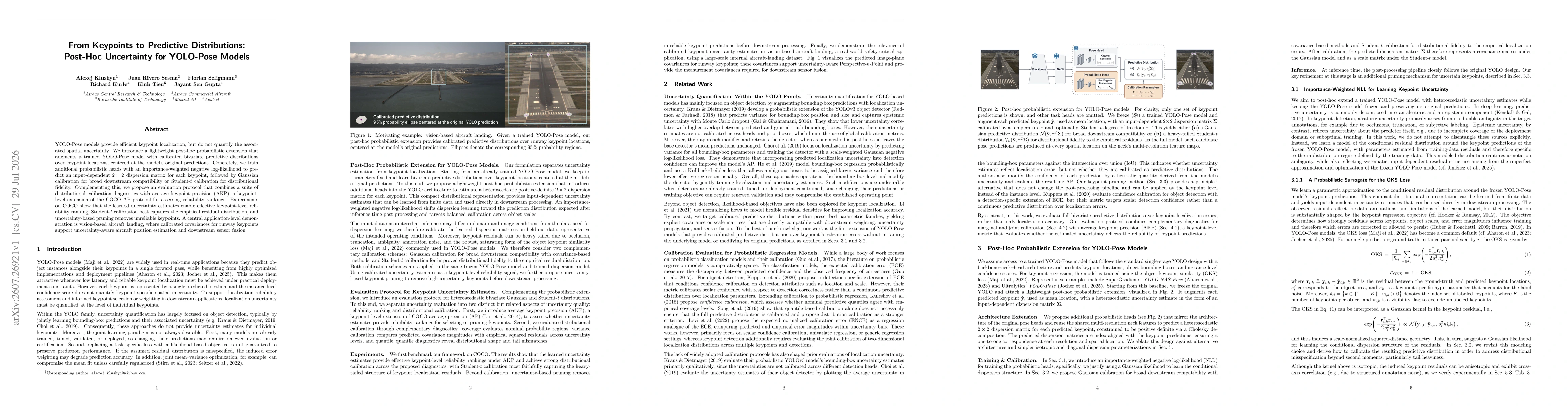 Thumbnail for From Keypoints to Predictive Distributions: Post-Hoc Uncertainty for YOLO-Pose Models