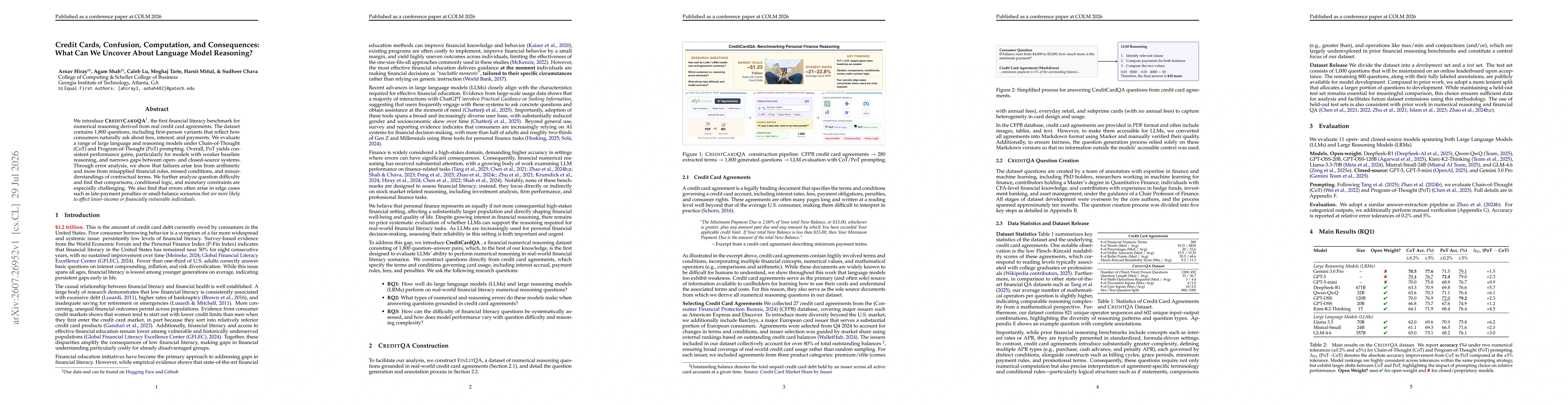 Thumbnail for Credit Cards, Confusion, Computation, and Consequences: What Can We Uncover About Language Model Reasoning?
