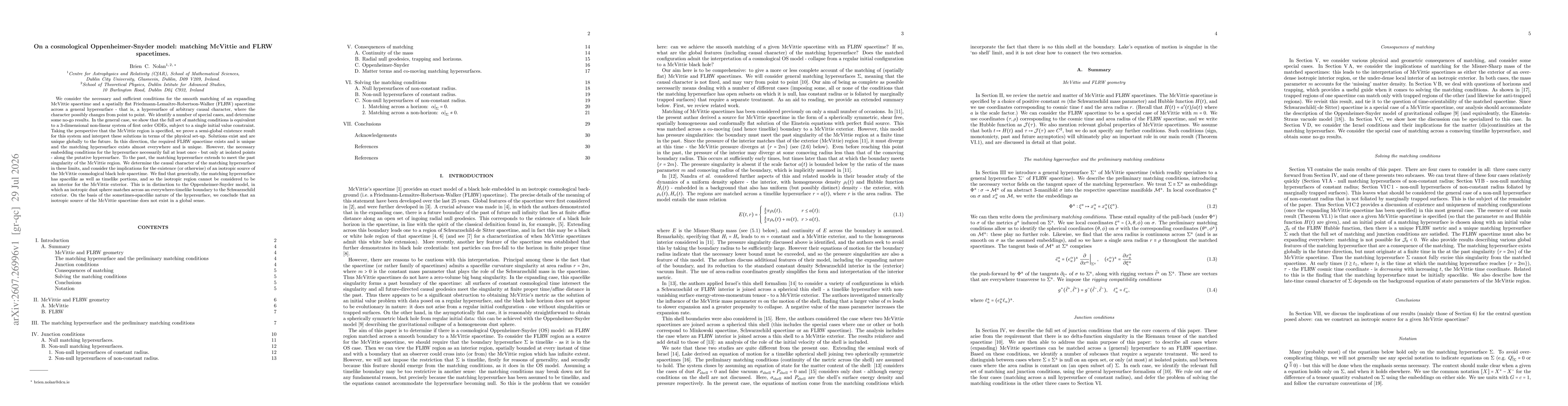 Thumbnail for On a cosmological Oppenheimer-Snyder model: matching McVittie and FLRW spacetimes
