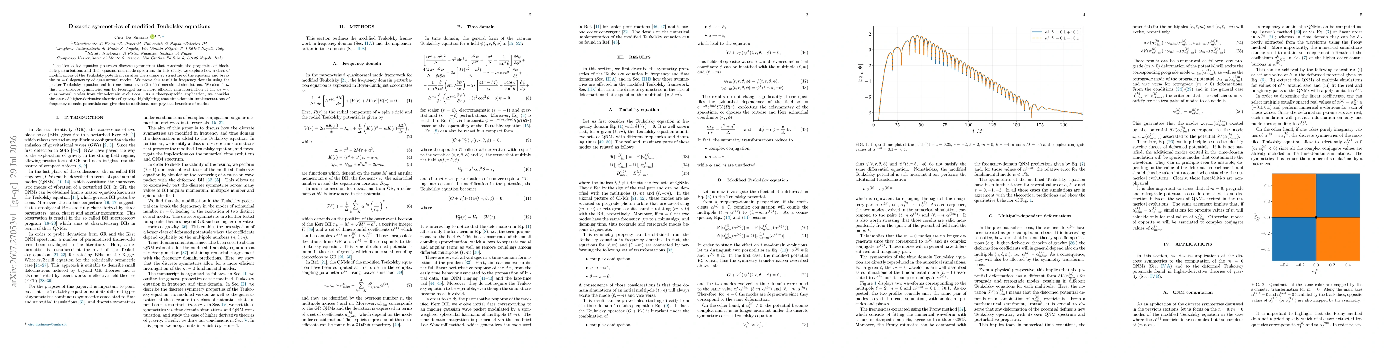 Thumbnail for Discrete symmetries of modified Teukolsky equations