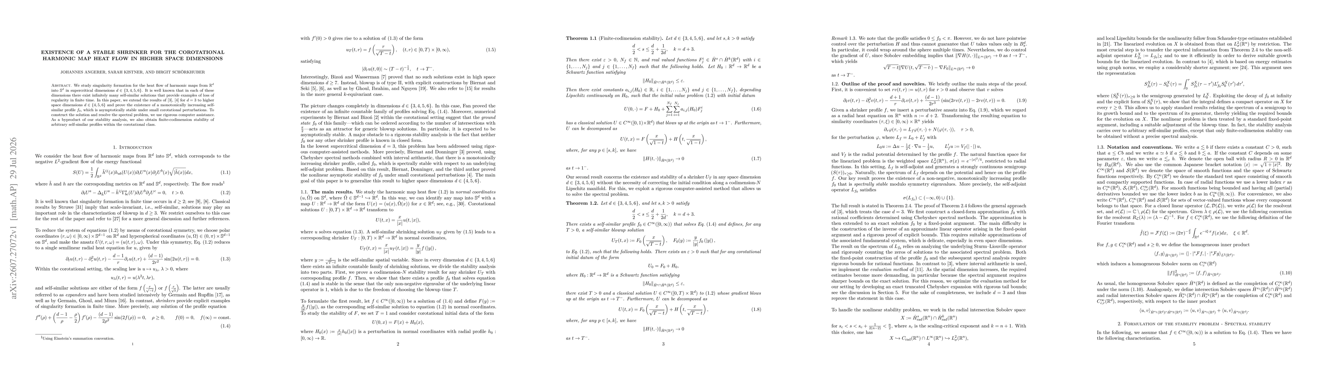 Thumbnail for Existence of a stable shrinker for the corotational harmonic map heat flow in higher space dimensions
