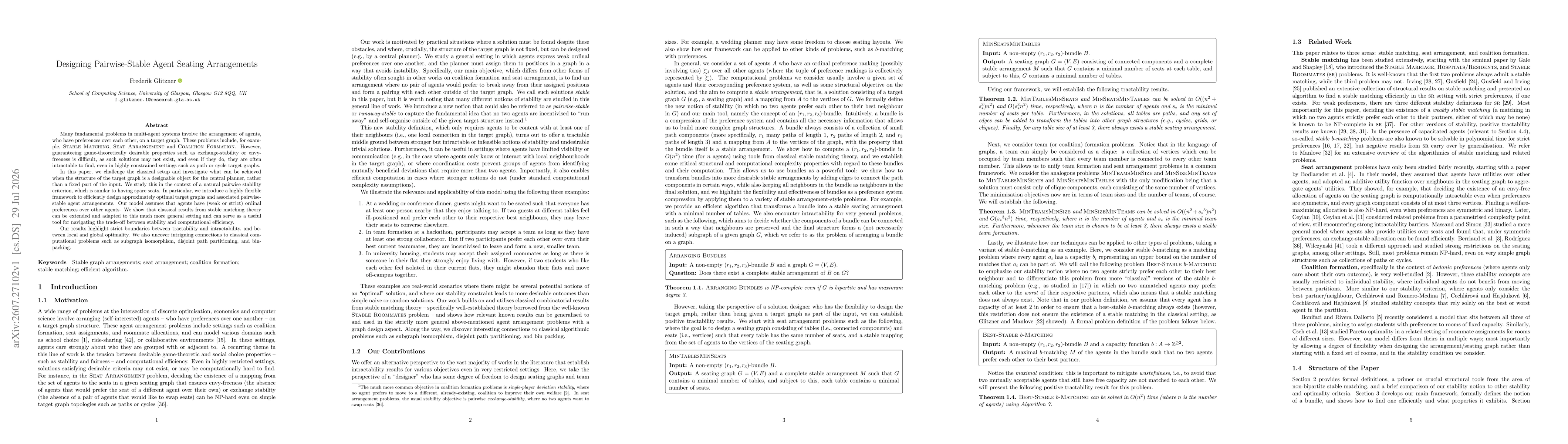 Thumbnail for Designing Pairwise-Stable Agent Seating Arrangements