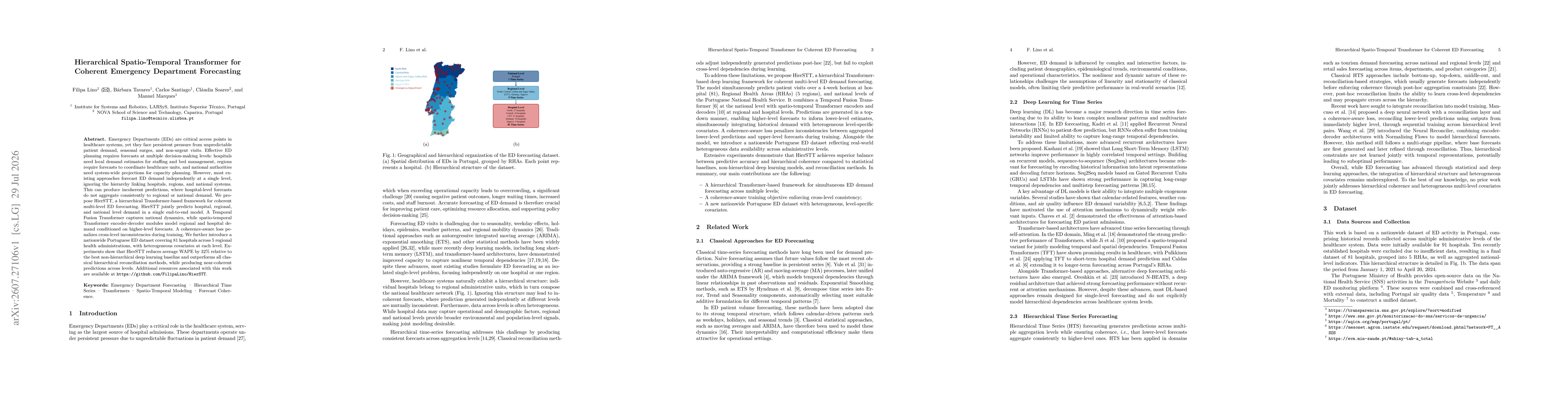 Thumbnail for Hierarchical Spatio-Temporal Transformer for Coherent Emergency Department Forecasting