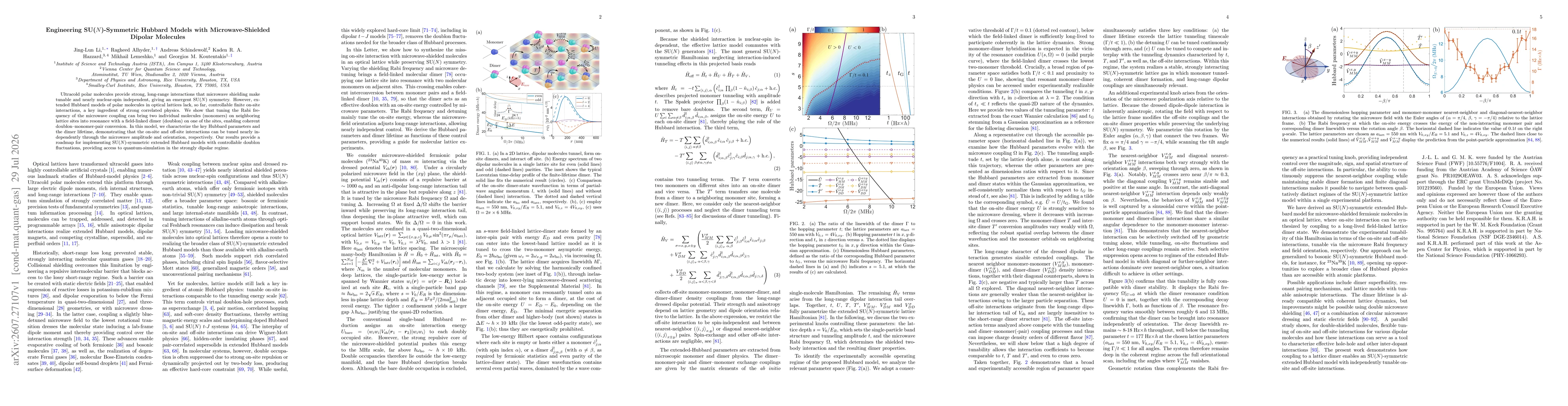 Thumbnail for Engineering SU($N$)-Symmetric Hubbard Models with Microwave-Shielded Dipolar Molecules