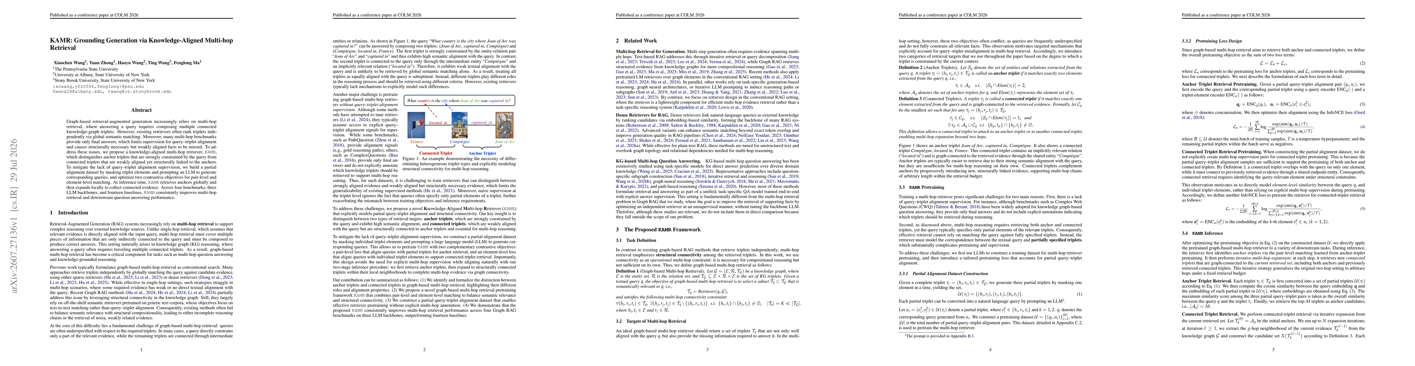 Thumbnail for KAMR: Grounding Generation via Knowledge-Aligned Multi-hop Retrieval