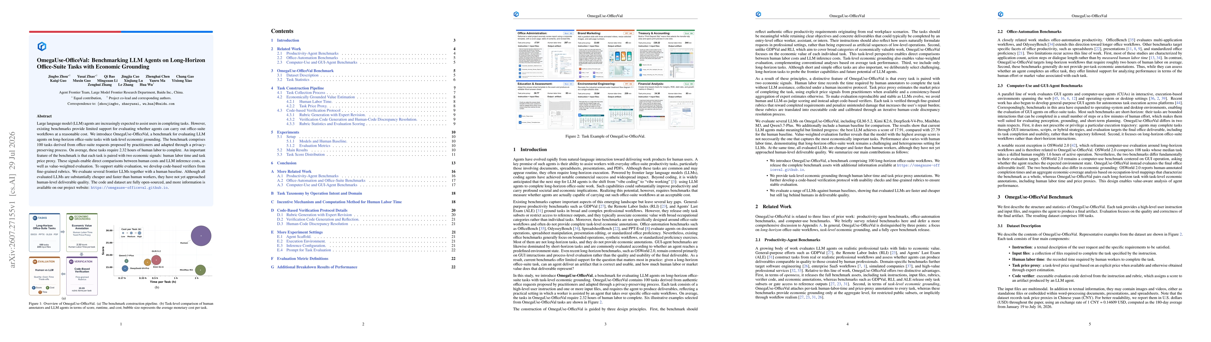 Thumbnail for OmegaUse-OfficeVal: Benchmarking LLM Agents on Long-Horizon Office-Suite Tasks with Economic Grounding