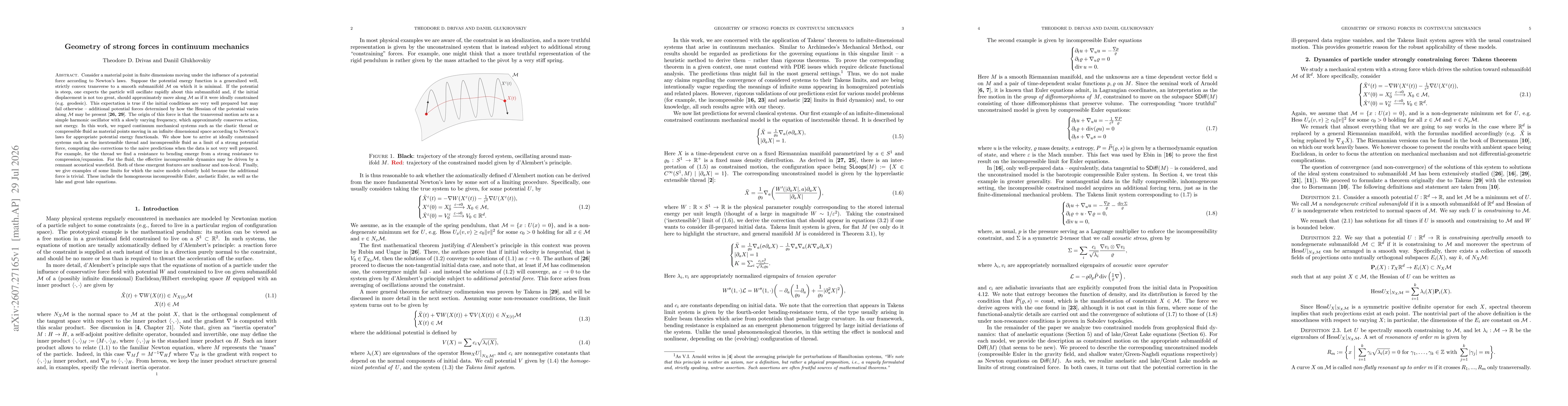 Thumbnail for Geometry of strong forces in continuum mechanics