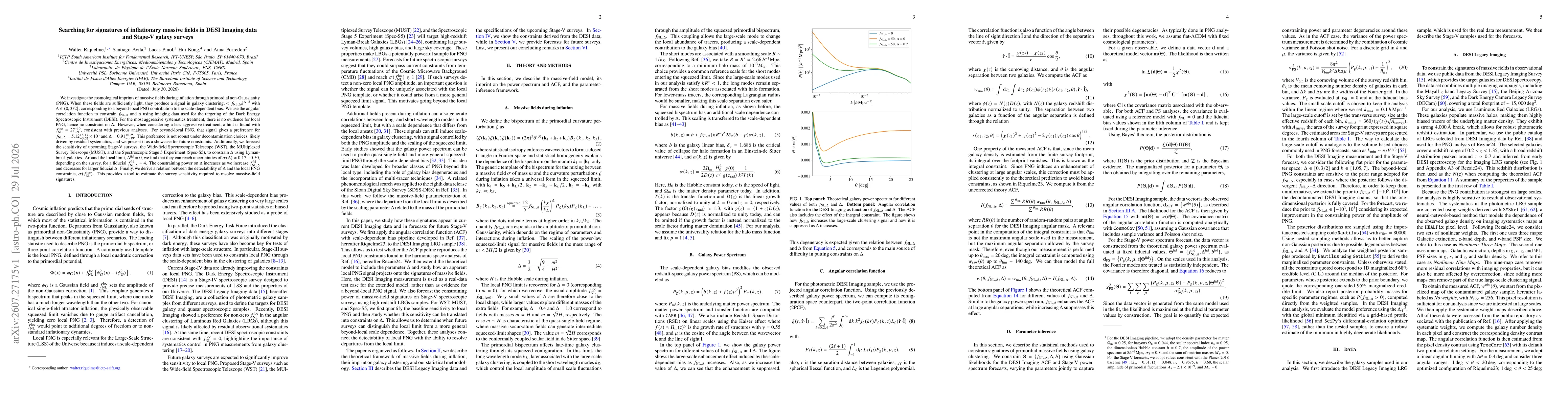 Thumbnail for Searching for signatures of inflationary massive fields in DESI Imaging data and Stage-V galaxy surveys