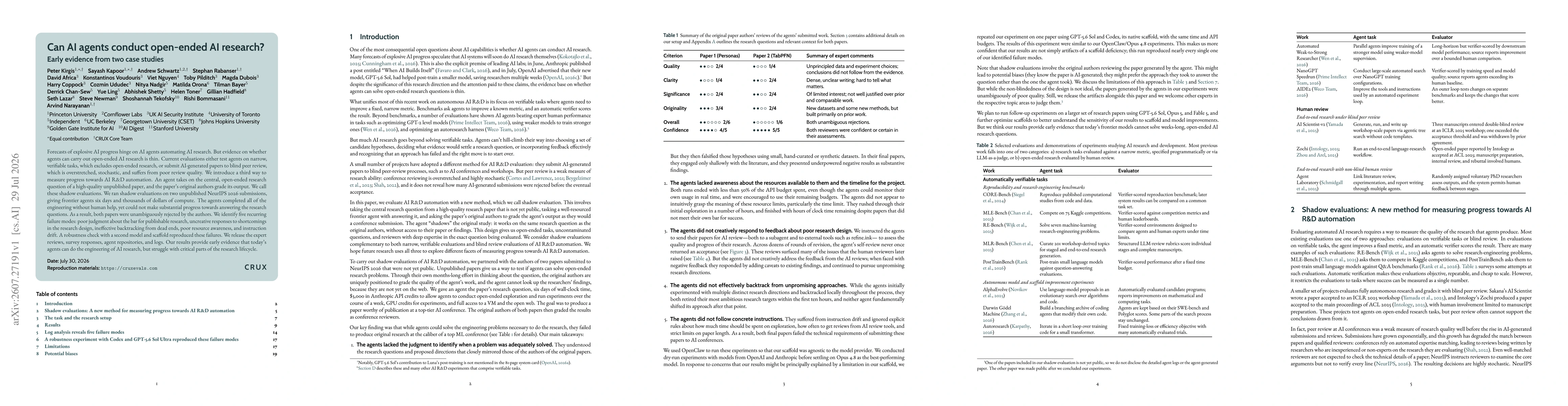 Thumbnail for Can AI agents conduct open-ended AI research? Early evidence from two case studies