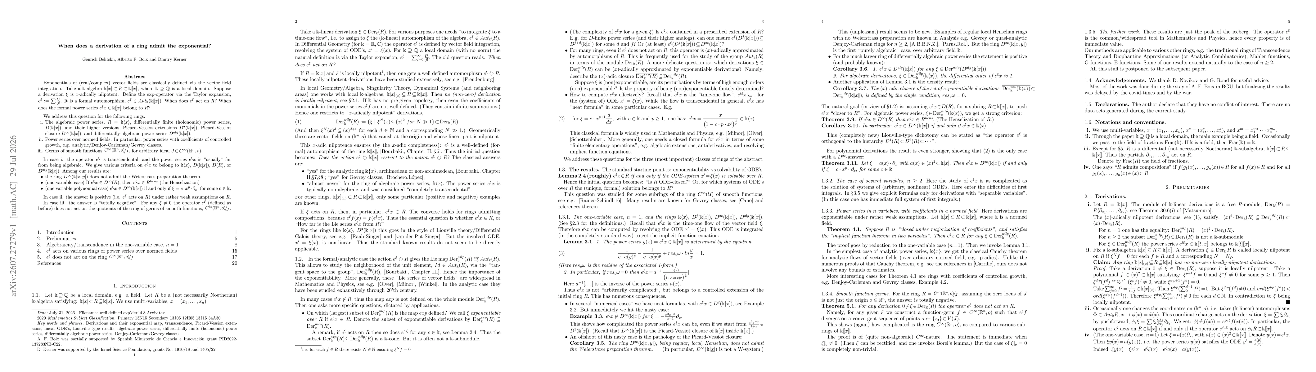 Thumbnail for When does a derivation of a ring admit the exponential?