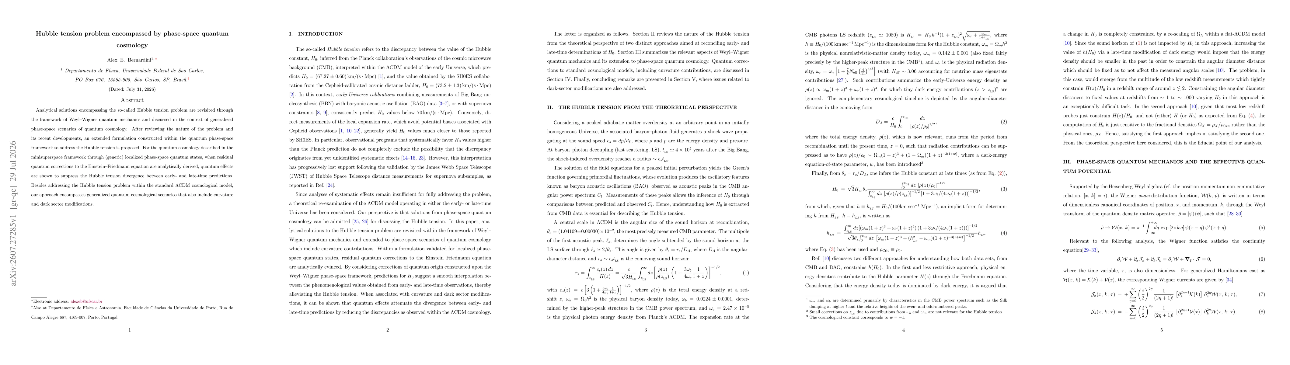 Thumbnail for Hubble tension problem encompassed by phase-space quantum cosmology