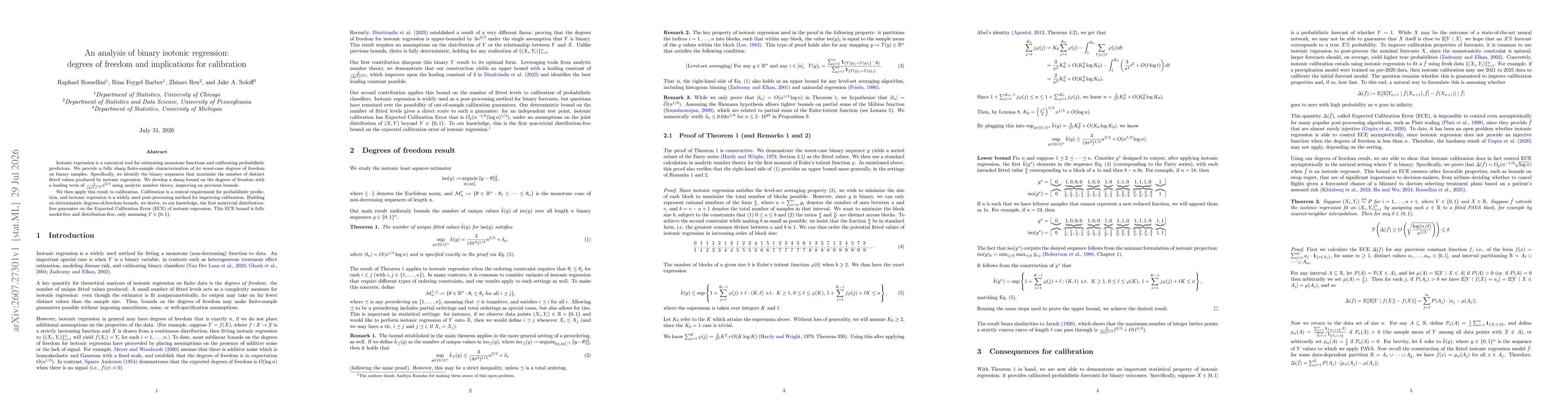 Thumbnail for An analysis of binary isotonic regression: degrees of freedom and implications for calibration