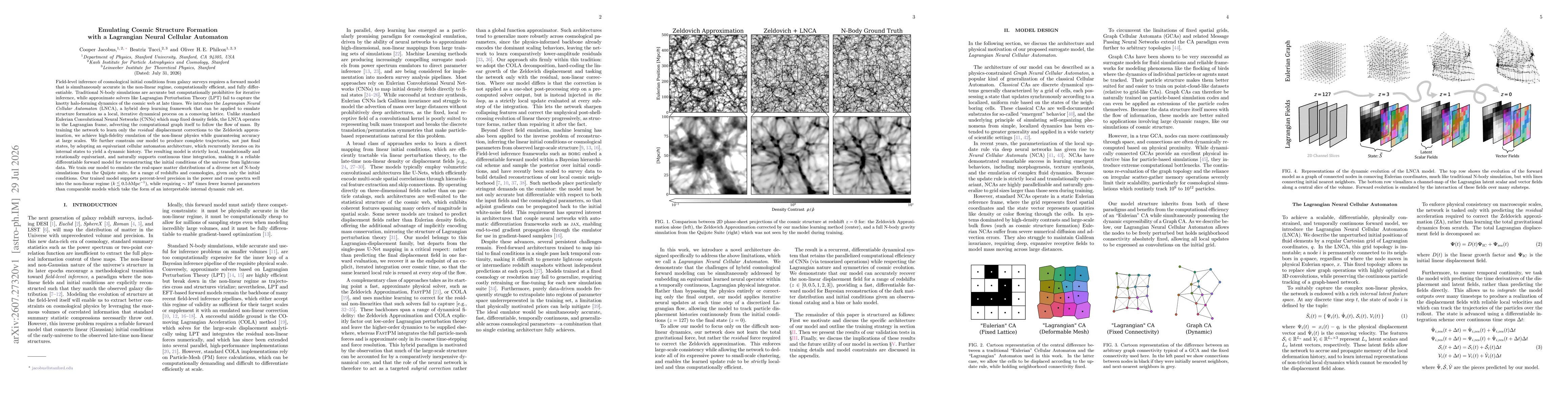 Thumbnail for Emulating Cosmic Structure Formation with a Lagrangian Neural Cellular Automaton
