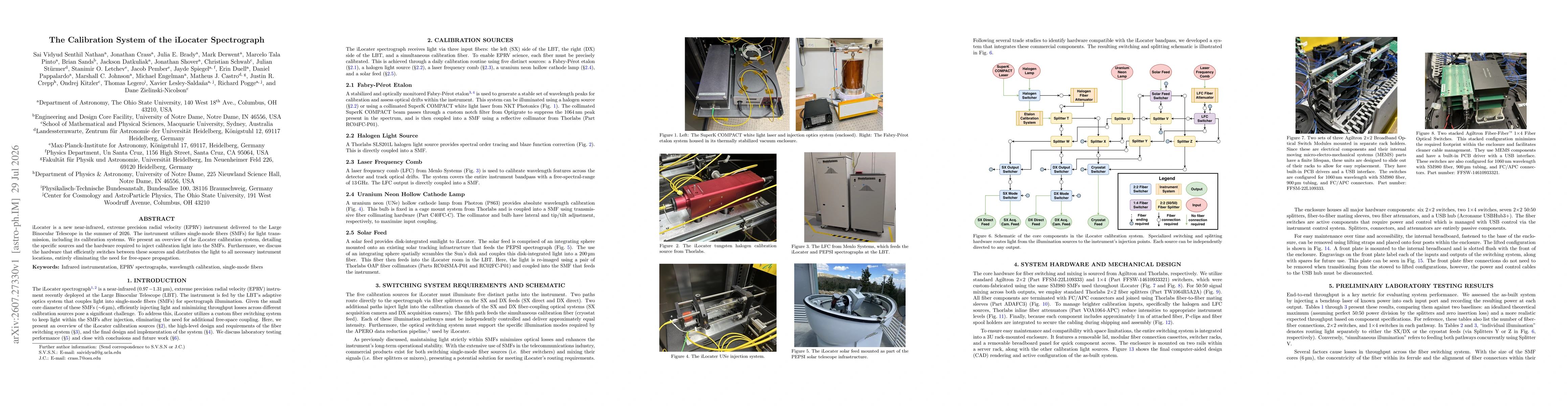 Thumbnail for The Calibration System of the iLocater Spectrograph