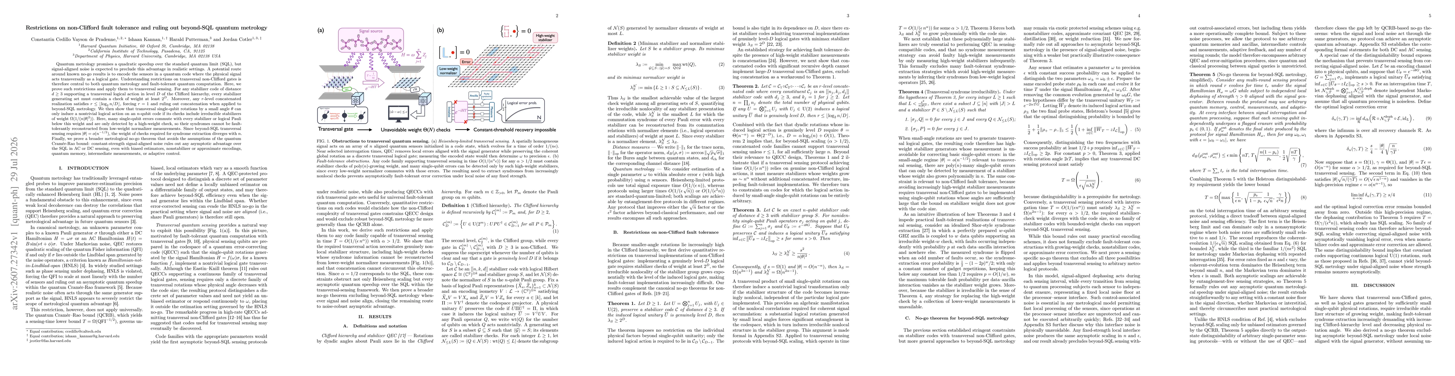 Thumbnail for Restrictions on non-Clifford fault tolerance and ruling out beyond-SQL quantum metrology
