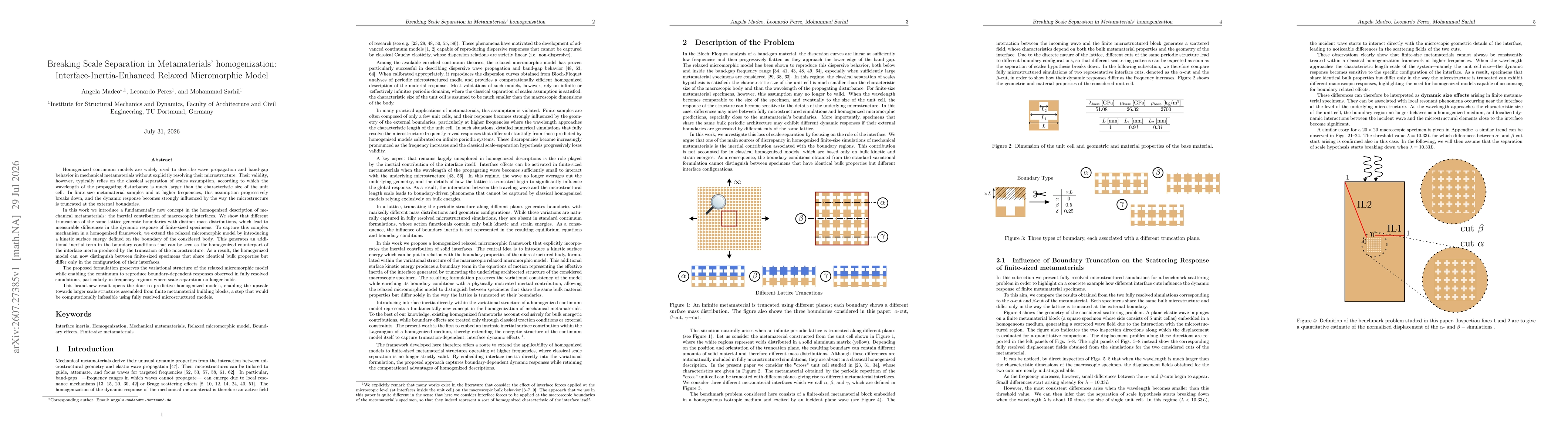 Thumbnail for Breaking Scale Separation in Metamaterials' homogenization: Interface-Inertia-Enhanced Relaxed Micromorphic Model