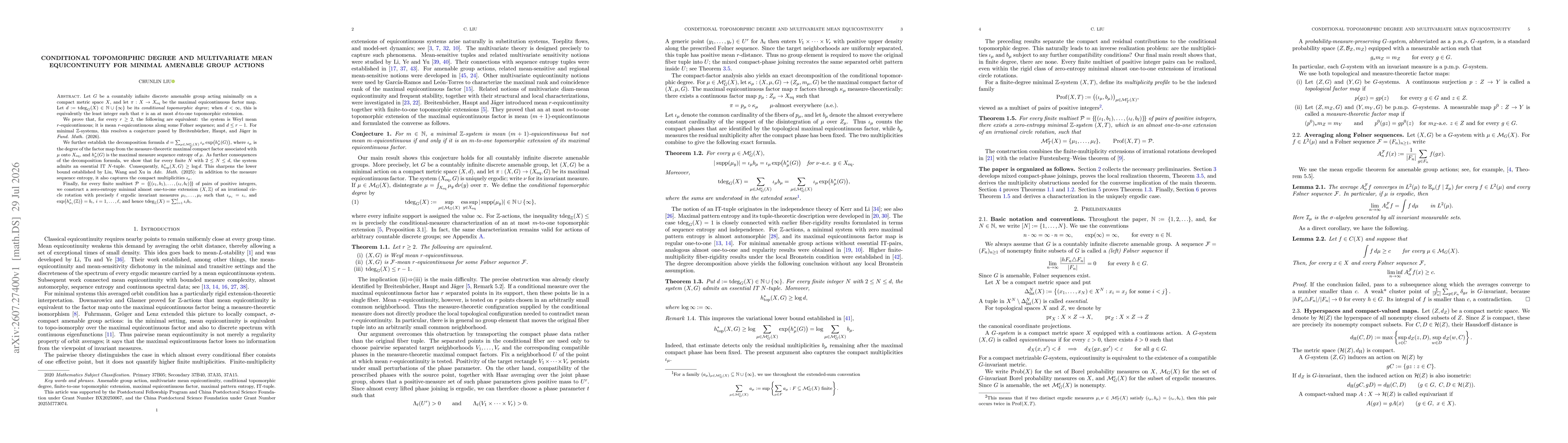 Thumbnail for Conditional Topomorphic Degree and Multivariate Mean Equicontinuity for Minimal Amenable Group Actions