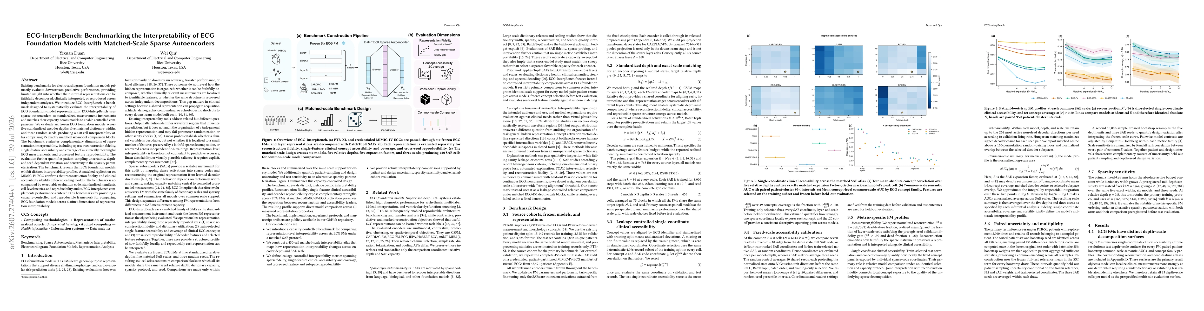 Thumbnail for ECG-InterpBench: Benchmarking the Interpretability of ECG Foundation Models with Matched-Scale Sparse Autoencoders