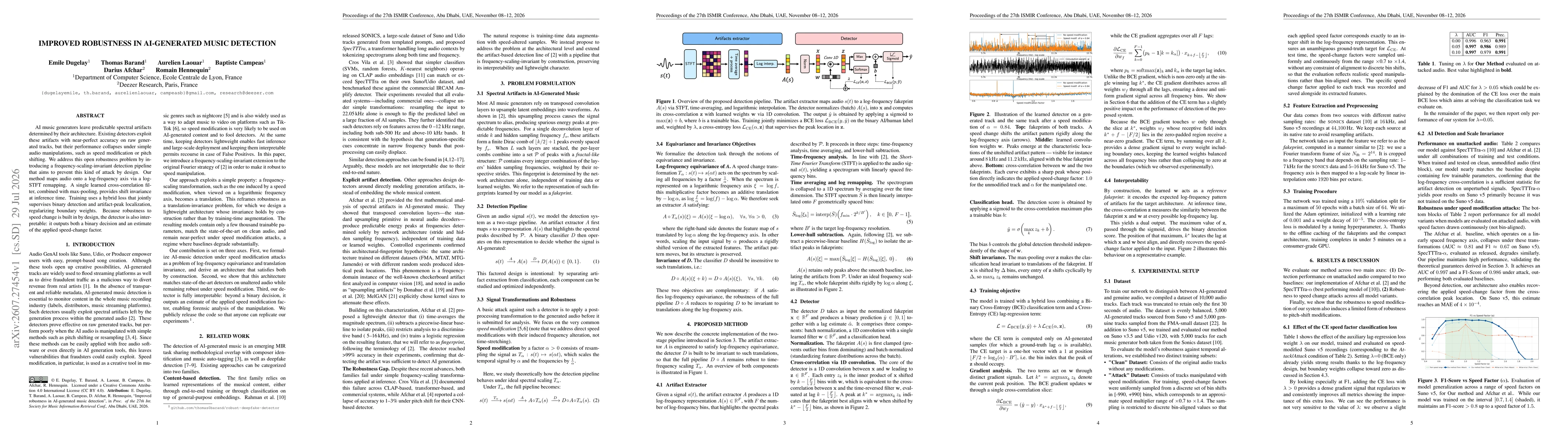 Thumbnail for Improved Robustness in AI-Generated Music Detection