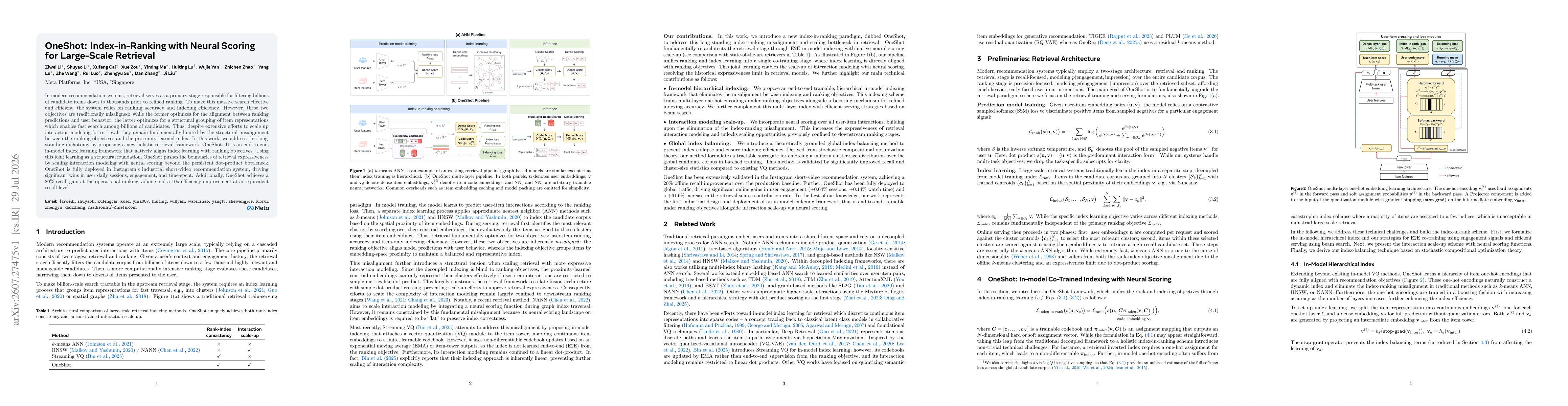 Thumbnail for OneShot: Index-in-Ranking with Neural Scoring for Large-Scale Retrieval