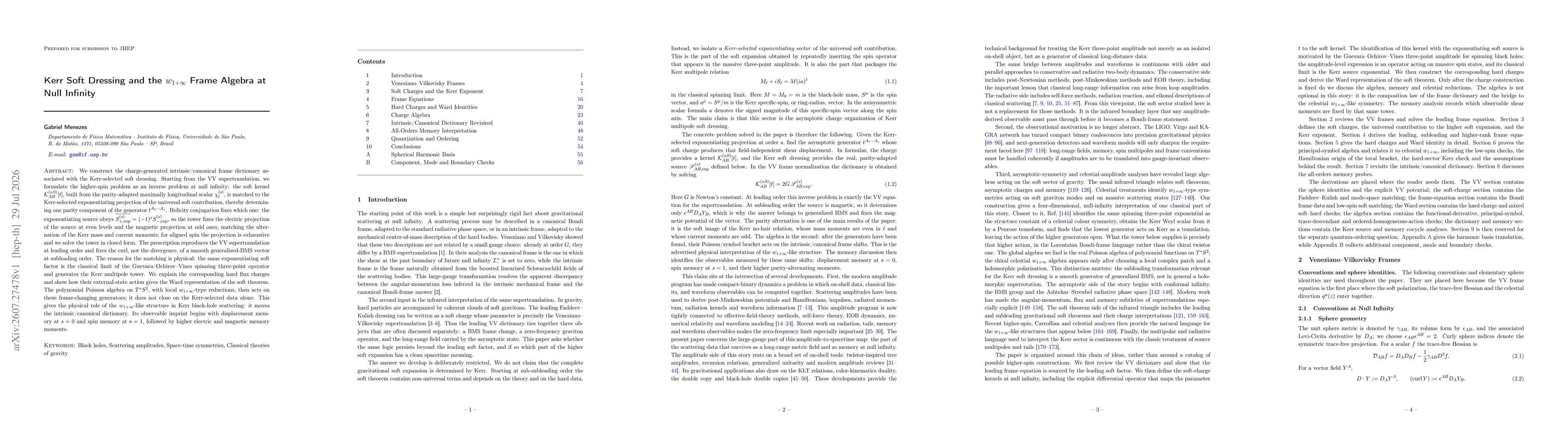 Thumbnail for Kerr Soft Dressing and the $w_{1+\infty}$ Frame Algebra at Null Infinity