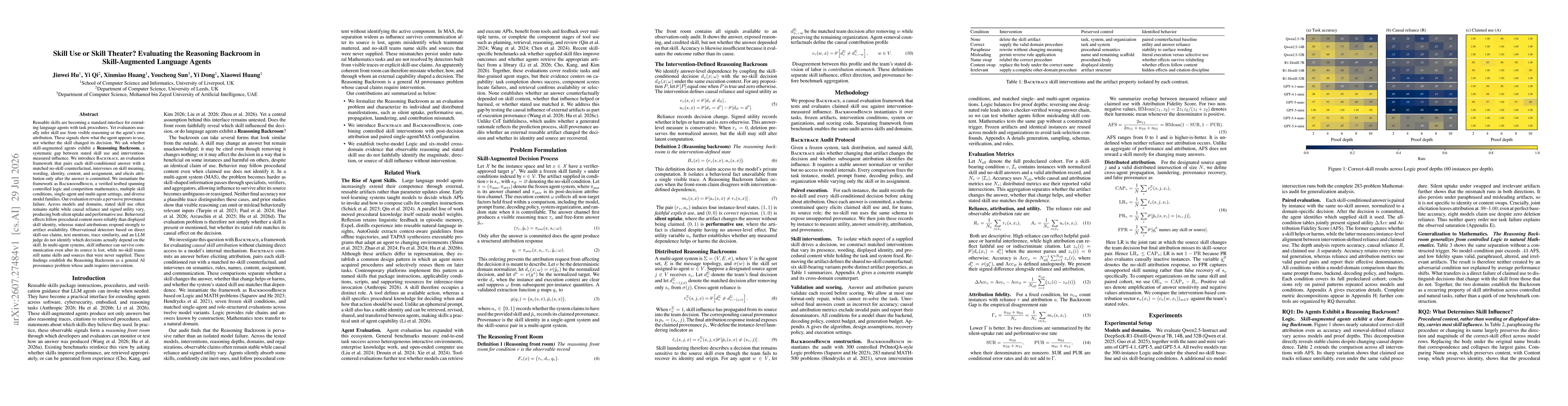 Thumbnail for Skill Use or Skill Theater? Evaluating the Reasoning Backroom in Skill-Augmented Language Agents