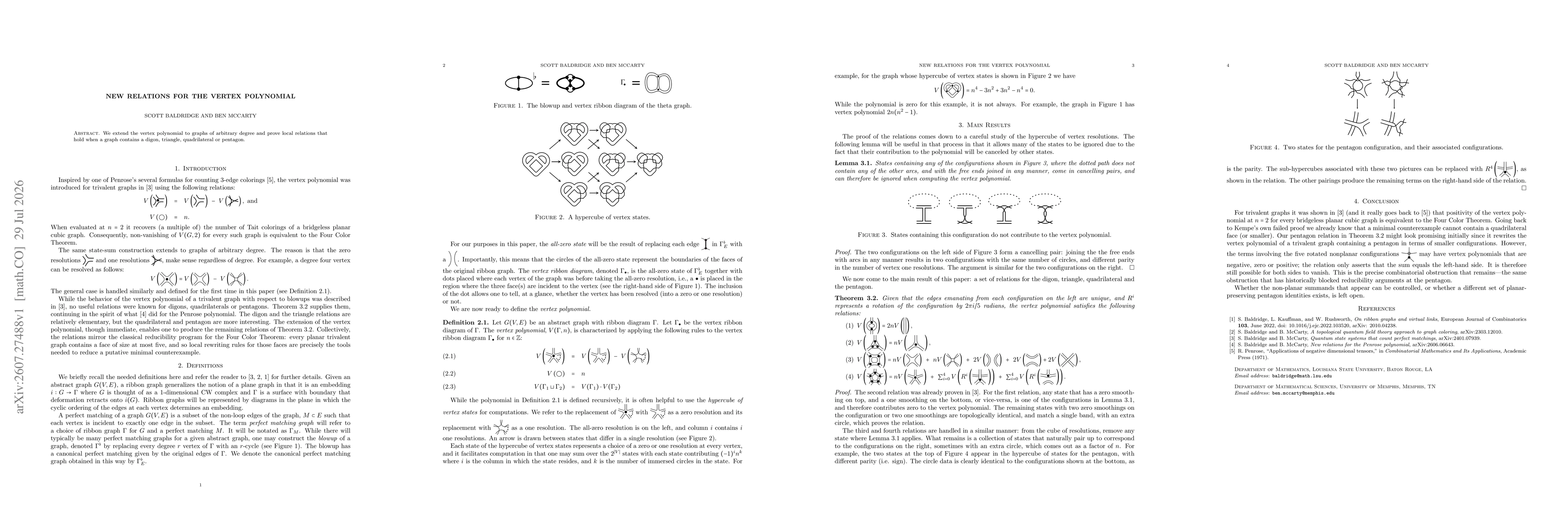 Thumbnail for New relations for the vertex polynomial