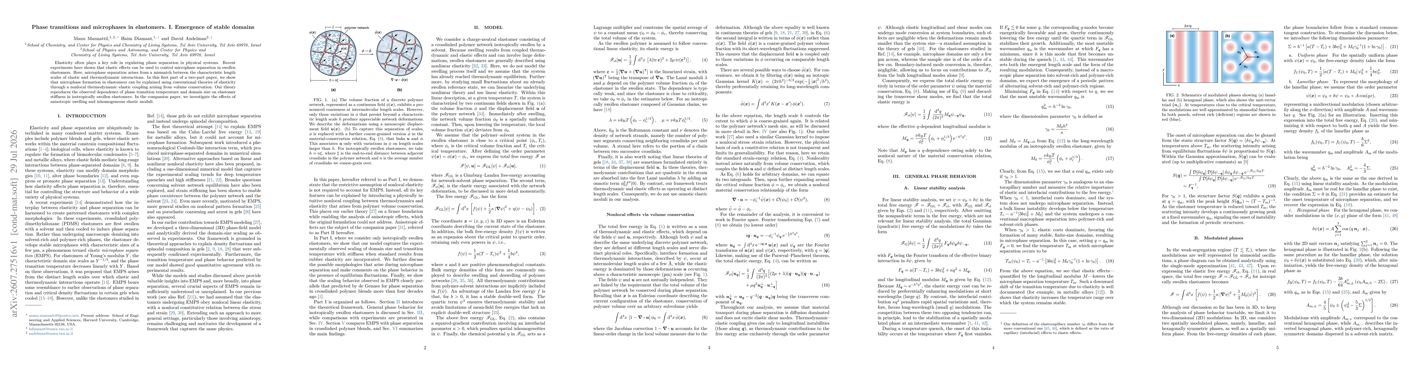 Thumbnail for Phase transitions and microphases in elastomers. I. Emergence of stable domains