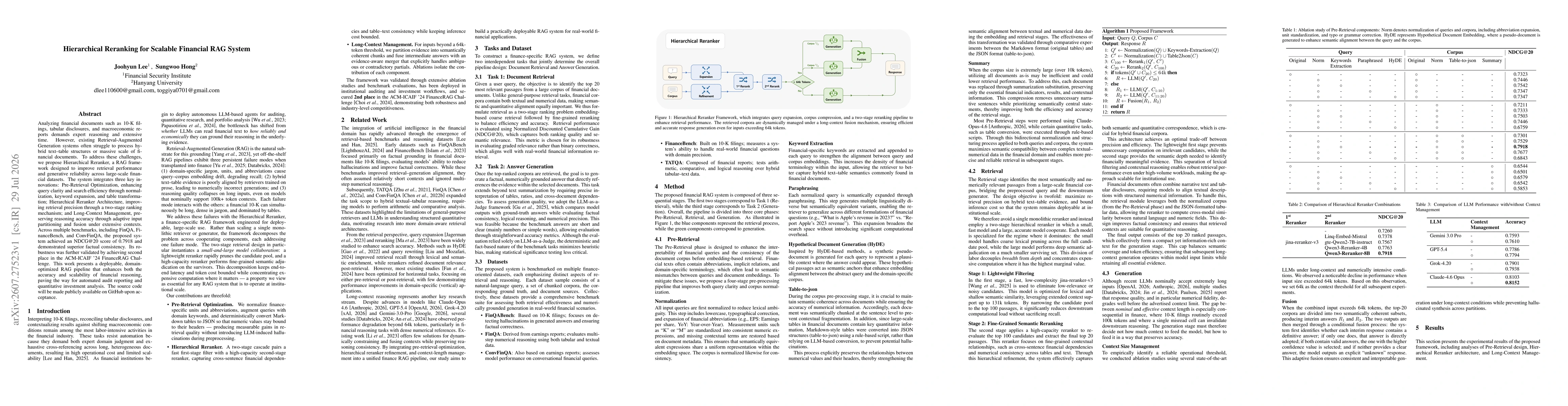 Thumbnail for Hierarchical Reranking for Scalable Financial RAG System