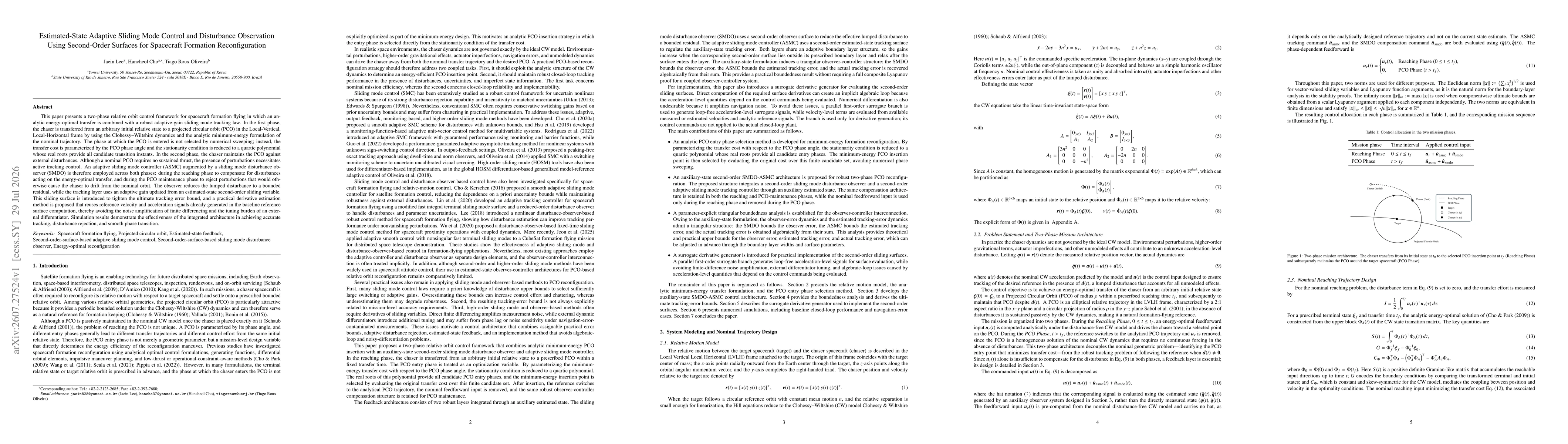 Thumbnail for Estimated-State Adaptive Sliding Mode Control and Disturbance Observation Using Second-Order Surfaces for Spacecraft Formation Reconfiguration