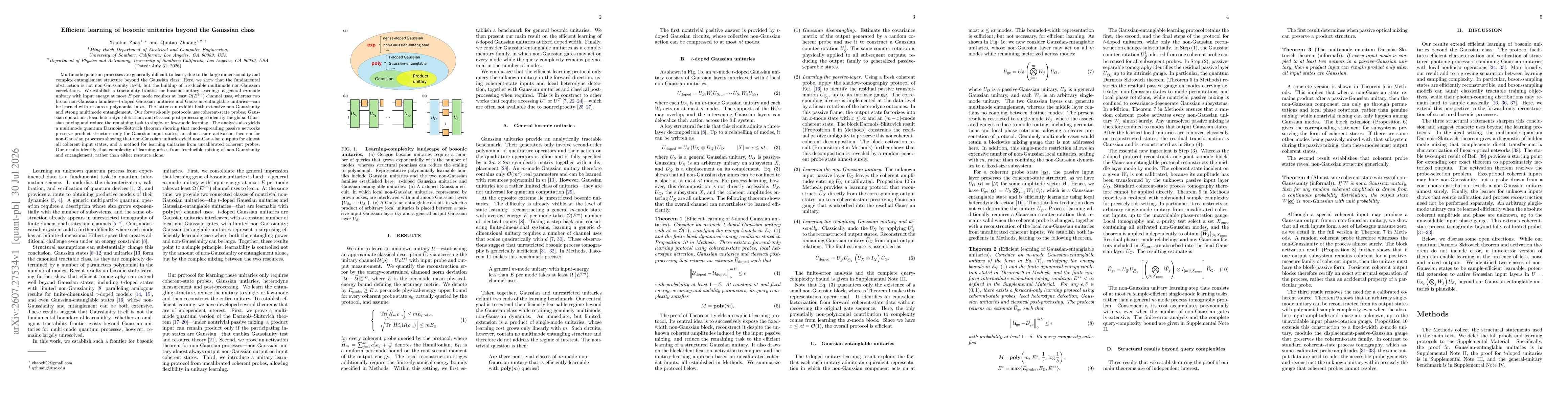 Thumbnail for Efficient learning of bosonic unitaries beyond the Gaussian class