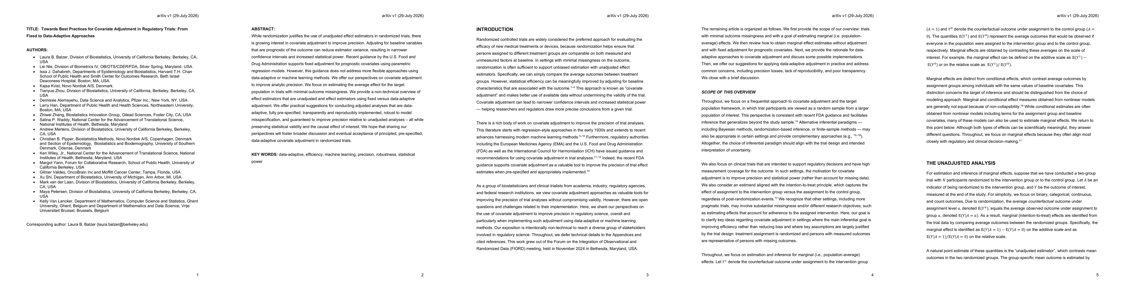 Thumbnail for Towards Best Practices for Covariate Adjustment in Regulatory Trials: From Fixed to Data-Adaptive Approaches