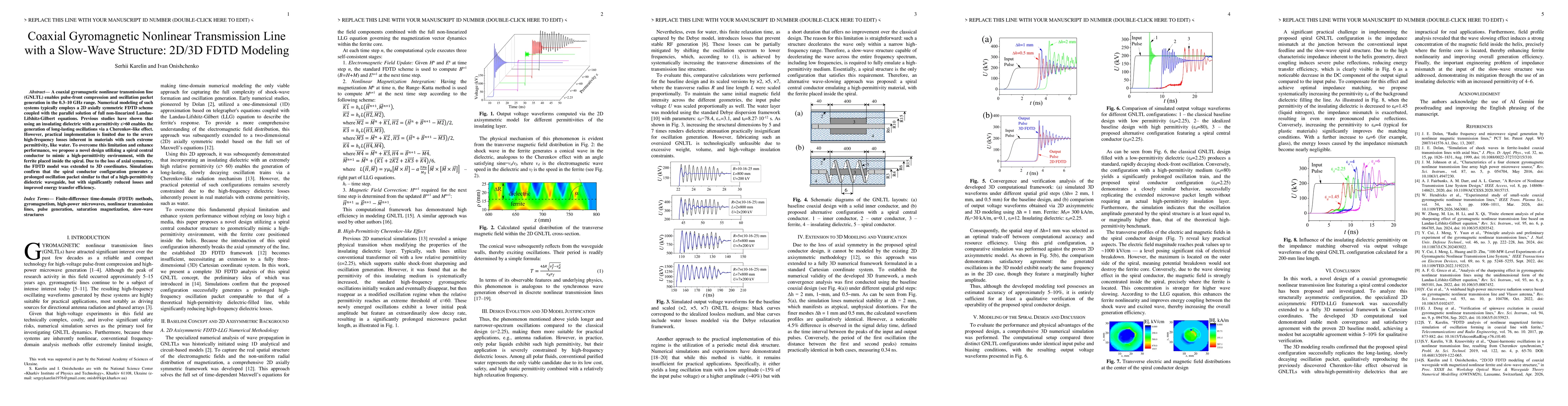 Thumbnail for Coaxial Gyromagnetic Nonlinear Transmission Line with a Slow-Wave Structure: 2D/3D FDTD Modeling